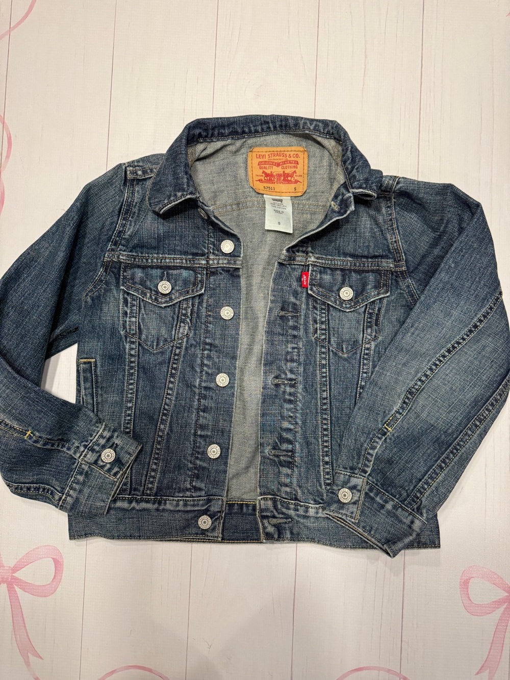Levi's Kids Dark Blue Denim Trucker Jacket